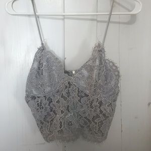 Lace cropped tank top, size M